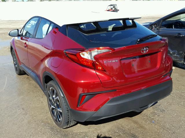 NMTKHMBX6JR036257 - 2018 TOYOTA C-HR XLE RED photo 3