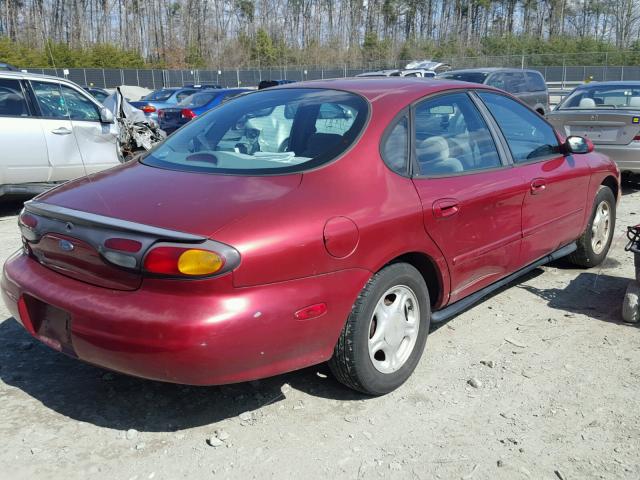 1FALP52U0VG281808 - 1997 FORD TAURUS GL BURGUNDY photo 4