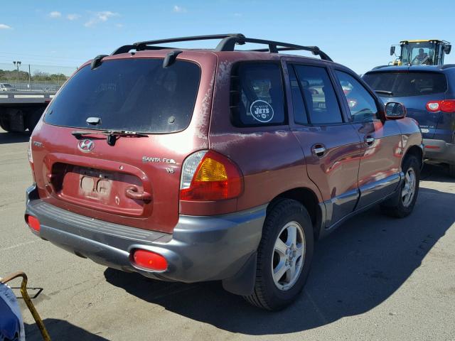 KM8SC13DX2U212657 - 2002 HYUNDAI SANTA FE G MAROON photo 4