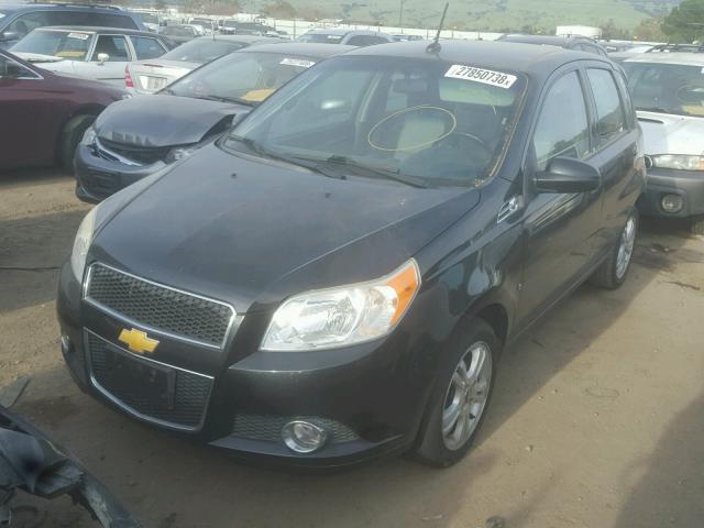 KL1TG66E79B347445 - 2009 CHEVROLET AVEO LT BLACK photo 2