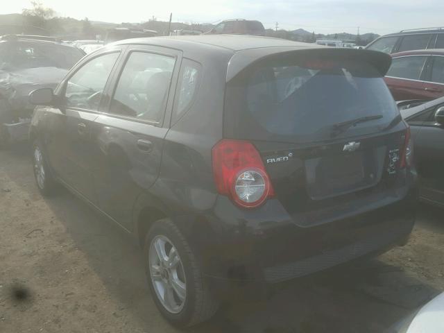 KL1TG66E79B347445 - 2009 CHEVROLET AVEO LT BLACK photo 3