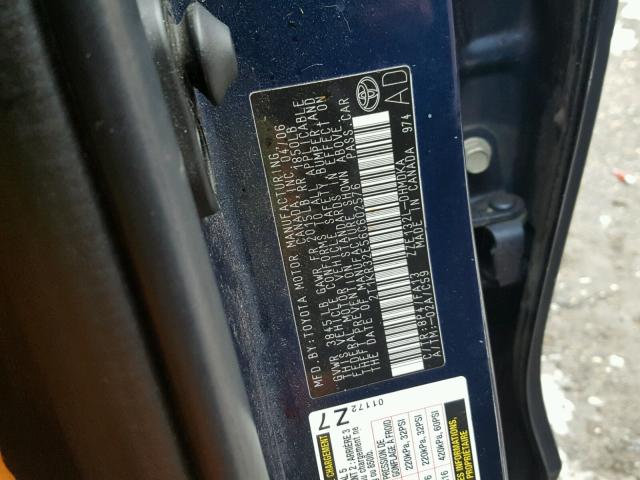 2T1KR32E56C602576 - 2006 TOYOTA COROLLA MA BLUE photo 10