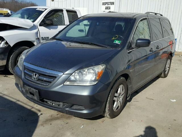 5FNRL38646B460619 - 2006 HONDA ODYSSEY EX BLUE photo 2