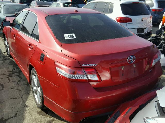 4T1BF3EK5AU500521 - 2010 TOYOTA CAMRY BASE RED photo 3