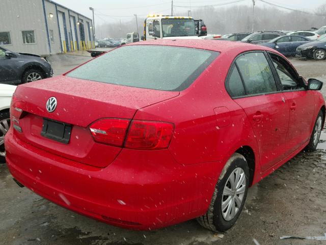 3VW2K7AJ9EM404810 - 2014 VOLKSWAGEN JETTA BASE 红色 照片 4