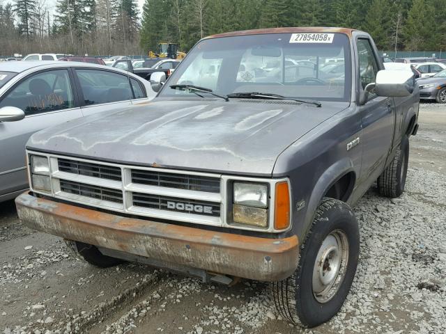 1B7GG26X4KS146662 - 1989 DODGE DAKOTA GRAY photo 2