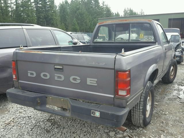 1B7GG26X4KS146662 - 1989 DODGE DAKOTA GRAY photo 4