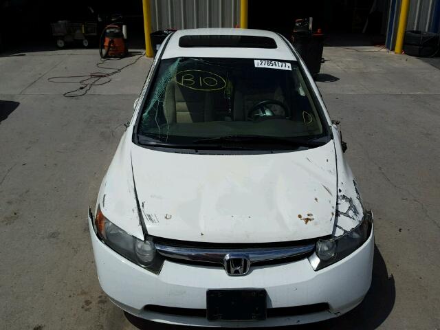 1HGFA16897L099096 - 2007 HONDA CIVIC EX WHITE photo 9