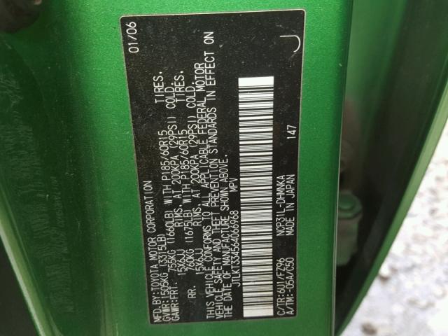 JTLKT334564066968 - 2006 TOYOTA SCION XB 绿色 照片 10