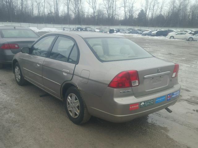 2HGES16543H507297 - 2003 HONDA CIVIC LX TAN photo 3