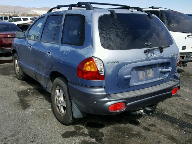 KM8SC13D92U263549 - 2002 HYUNDAI SANTA FE G BLUE photo 3