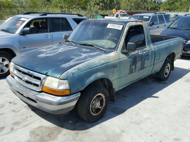 1FTYR10C8WUD07300 - 1998 FORD RANGER GREEN photo 2