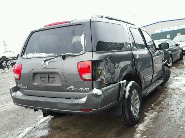 5TDBT44AX5S253762 - 2005 TOYOTA SEQUOIA SR GRAY photo 4