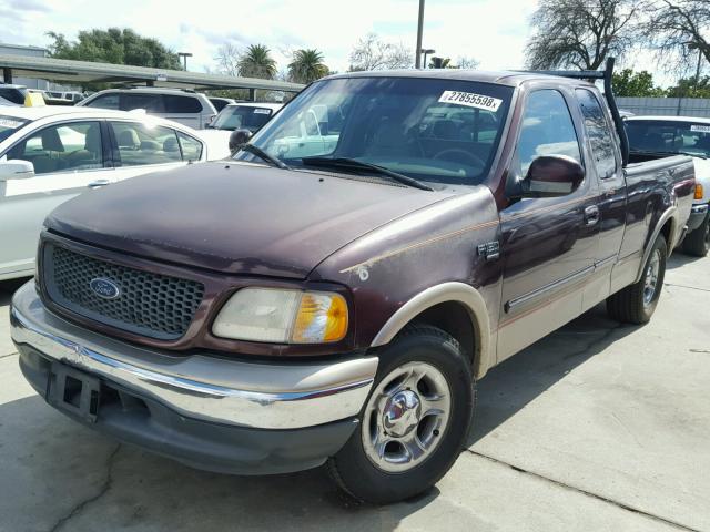 1FTRX17W4YKB01299 - 2000 FORD F150 MAROON photo 2