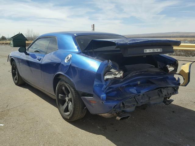 2C3CDYAG7CH259200 - 2012 DODGE CHALLENGER BLUE photo 3