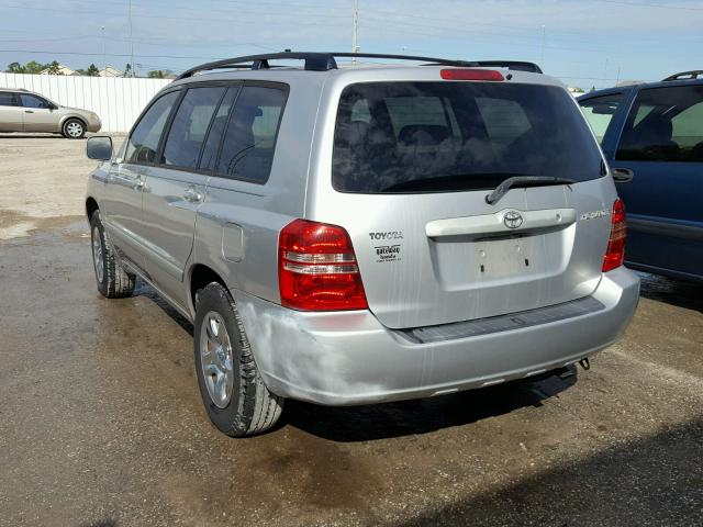 JTEGD21A720024798 - 2002 TOYOTA HIGHLANDER SILVER photo 3