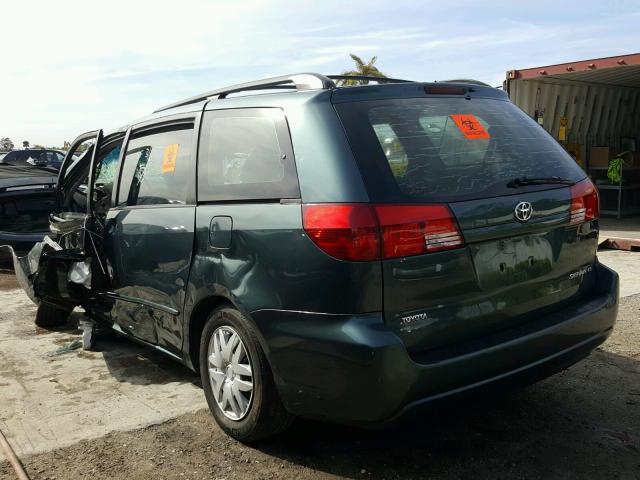 5TDZA23C25S349901 - 2005 TOYOTA SIENNA CE GREEN photo 3