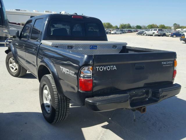 5TEGN92N52Z014024 - 2002 TOYOTA TACOMA DOU BLACK photo 3