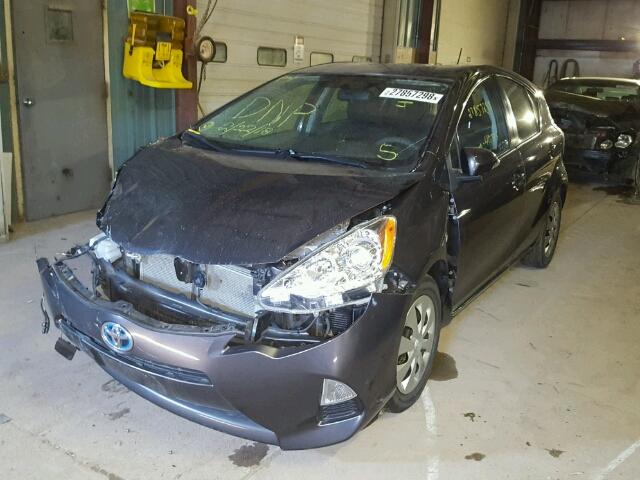 JTDKDTB38D1556692 - 2013 TOYOTA PRIUS C GRAY photo 2