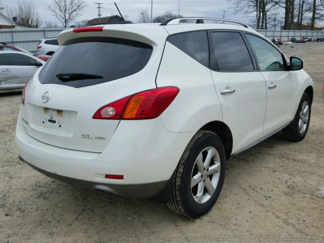 JN8AZ1MW8AW131288 - 2010 NISSAN MURANO S WHITE photo 4