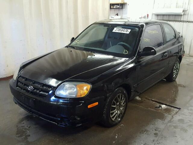 KMHCG35C23U258817 - 2003 HYUNDAI ACCENT GL BLACK photo 2