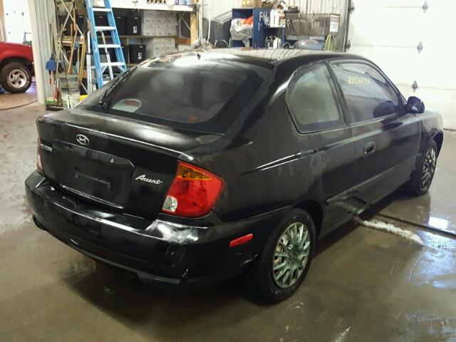 KMHCG35C23U258817 - 2003 HYUNDAI ACCENT GL BLACK photo 4