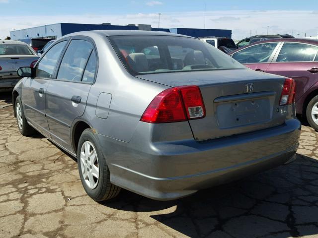 1HGES16385L018955 - 2005 HONDA CIVIC DX V GRAY photo 3