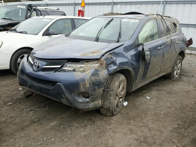 JTMRFREV1DD027835 - 2013 TOYOTA RAV4 XLE BLUE photo 2