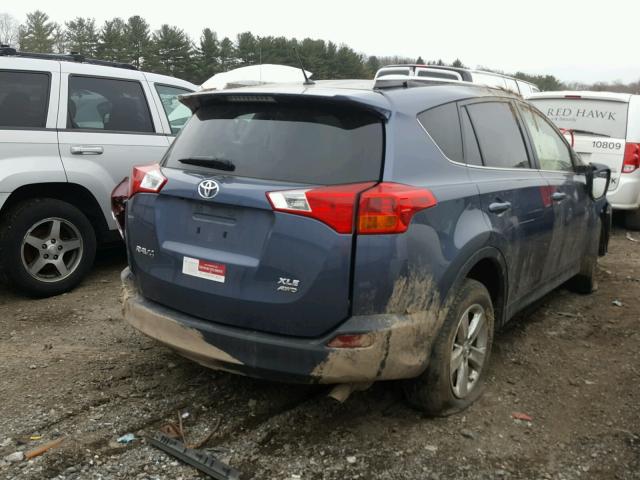 JTMRFREV1DD027835 - 2013 TOYOTA RAV4 XLE BLUE photo 4