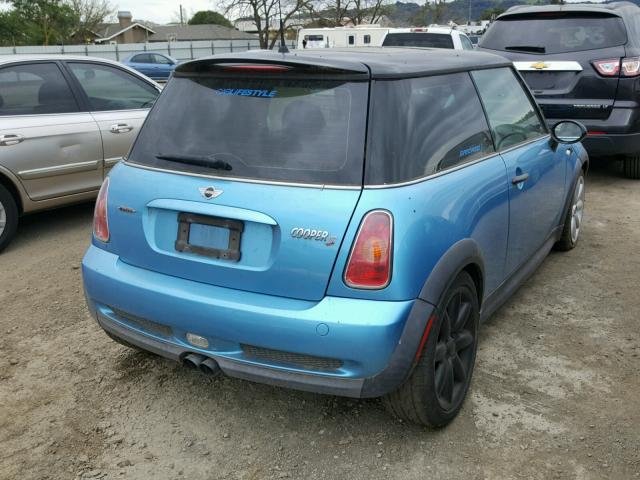 WMWRE33472TD55659 - 2002 MINI COOPER S BLUE photo 4