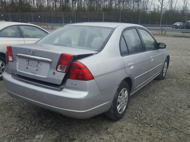 2HGES16533H587322 - 2003 HONDA CIVIC LX GRAY photo 4