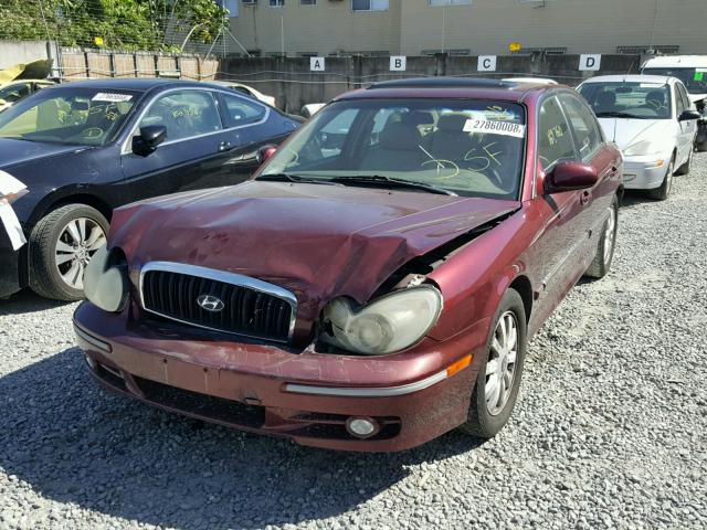 KMHWF35H92A664816 - 2002 HYUNDAI SONATA GLS RED photo 2