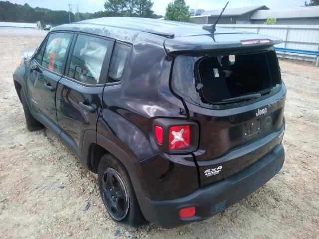 ZACCJBAT7FPC38834 - 2015 JEEP RENEGADE S შავი ფოტო 3