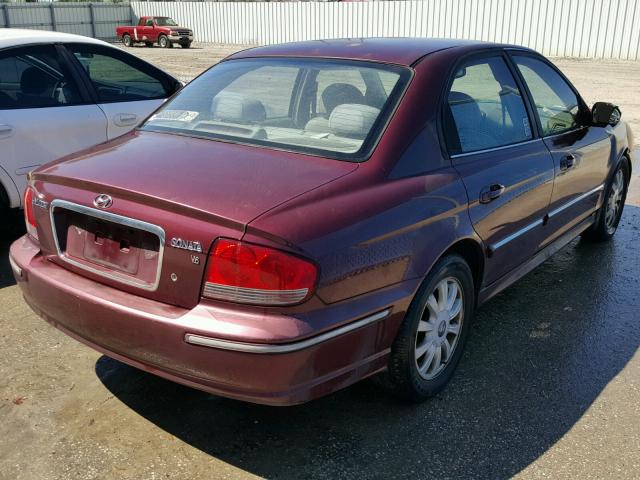 KMHWF35H35A107937 - 2005 HYUNDAI SONATA GLS BURGUNDY photo 4