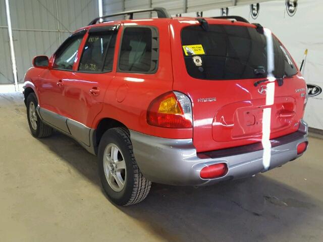 KM8SC73E03U488603 - 2003 HYUNDAI SANTA FE G RED photo 3