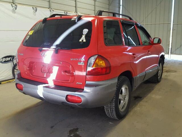 KM8SC73E03U488603 - 2003 HYUNDAI SANTA FE G RED photo 4