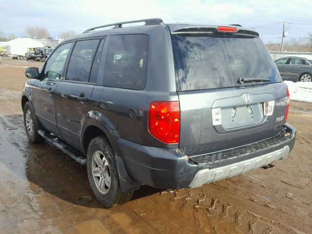 2HKYF18685H521168 - 2005 HONDA PILOT EXL GRAY photo 3