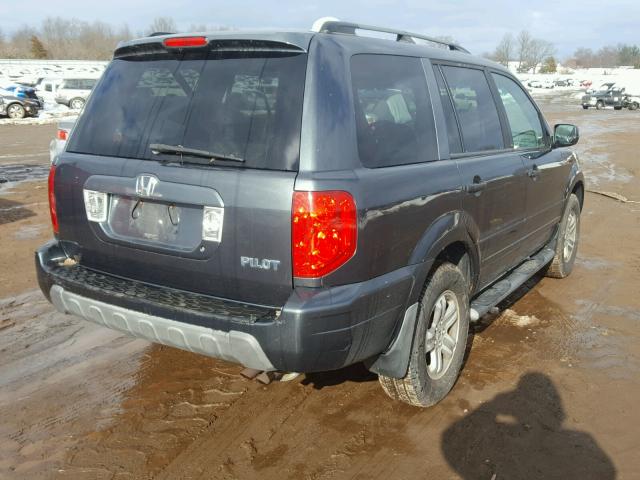 2HKYF18685H521168 - 2005 HONDA PILOT EXL GRAY photo 4