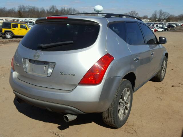 JN8AZ08W14W327341 - 2004 NISSAN MURANO SL GRAY photo 4