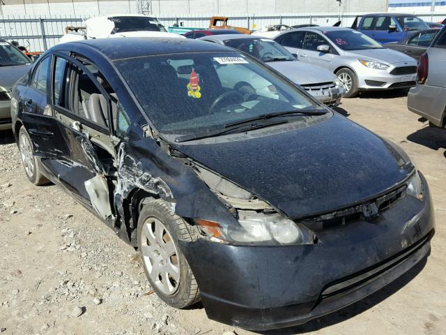 2HGFA16568H336129 - 2008 HONDA CIVIC LX BLACK photo 1