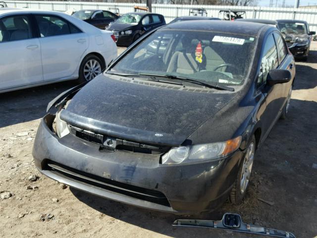 2HGFA16568H336129 - 2008 HONDA CIVIC LX BLACK photo 2