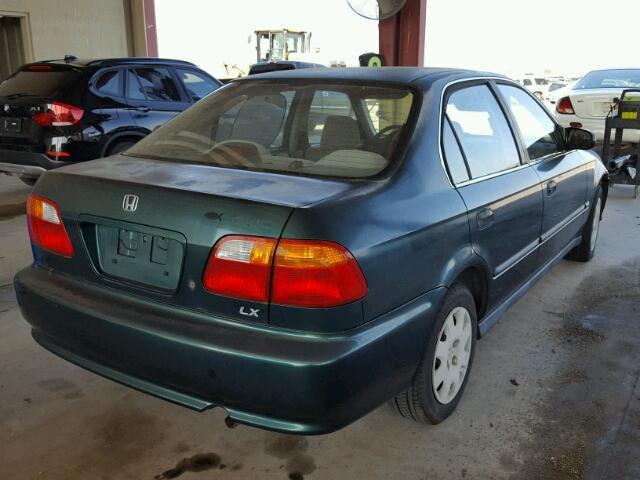 JHMEJ6672YS010389 - 2000 HONDA CIVIC LX GREEN photo 4