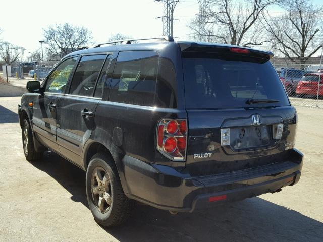 5FNYF18567B007358 - 2007 HONDA PILOT EXL BLACK photo 3