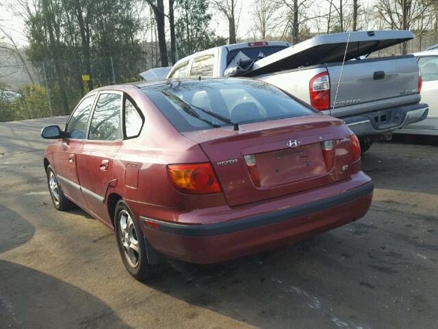 KMHDN55D32U073883 - 2002 HYUNDAI ELANTRA GL MAROON photo 3