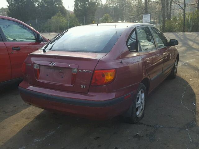 KMHDN55D32U073883 - 2002 HYUNDAI ELANTRA GL MAROON photo 4