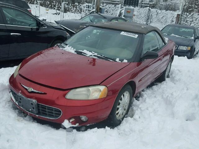 1C3EL55RX2N104510 - 2002 CHRYSLER SEBRING LX RED photo 2