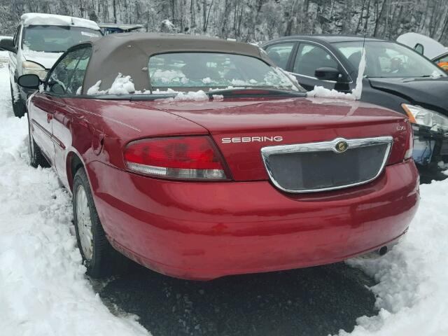 1C3EL55RX2N104510 - 2002 CHRYSLER SEBRING LX RED photo 3