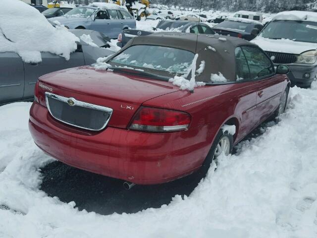 1C3EL55RX2N104510 - 2002 CHRYSLER SEBRING LX RED photo 4