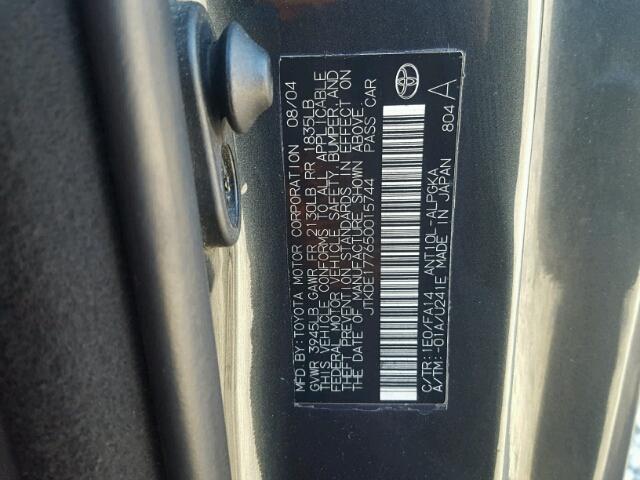 JTKDE177650015744 - 2005 TOYOTA SCION TC 石墨色 照片 10