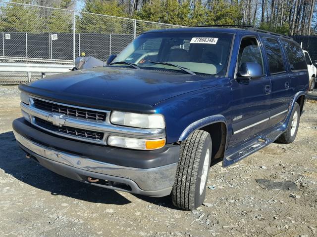 3GNFK16T81G113856 - 2001 CHEVROLET SUBURBAN K BLUE photo 2